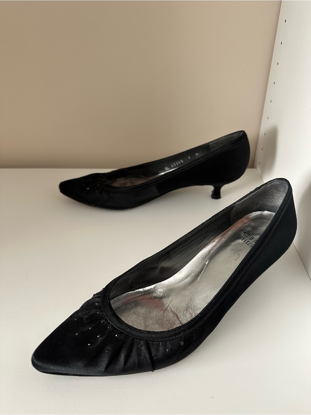 Stuart Weitzman Sateen Kitten Heels